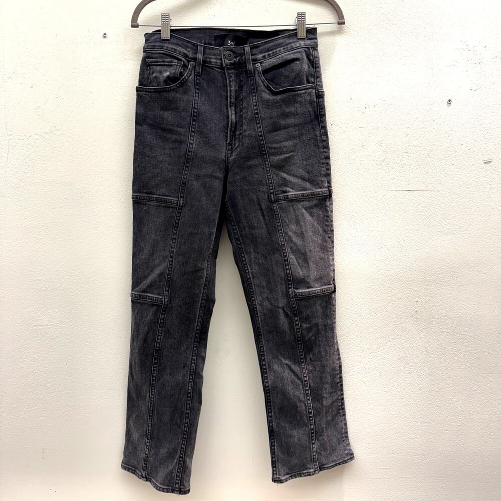 3x1 NYC 28 Women's Denim Jeans Grey Black Basics Staple Utility Spring Summer
